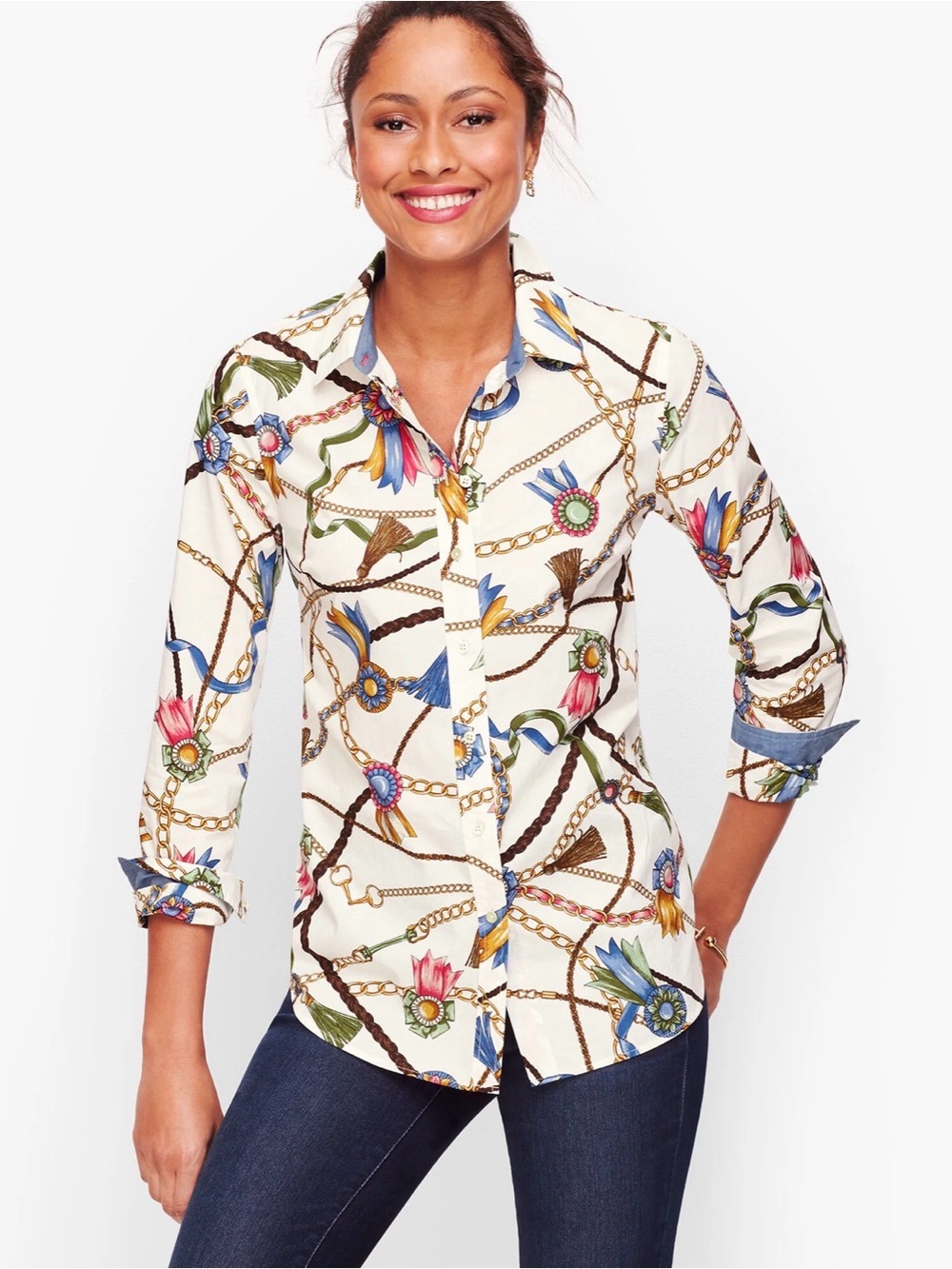 Talbots | Links and Ribbons Button-Down Shirt